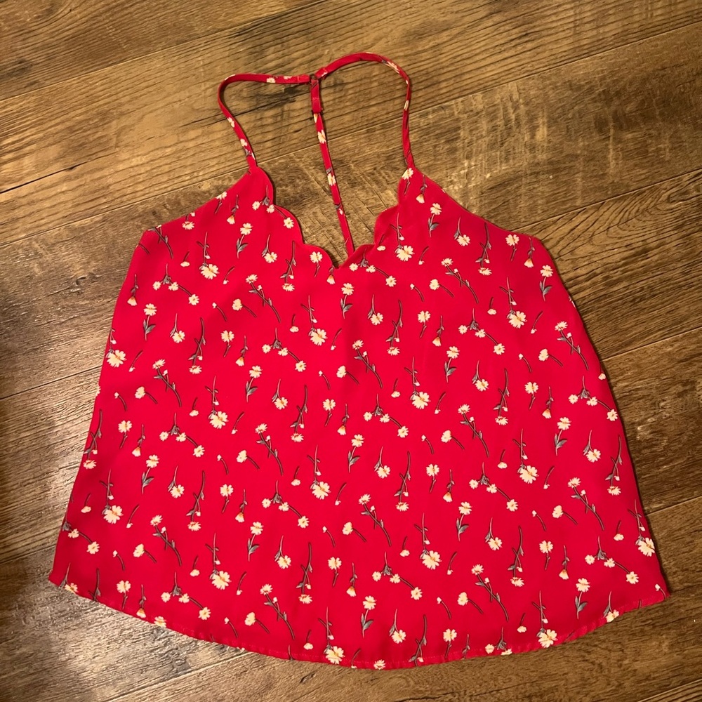Medium Red Floral Top
